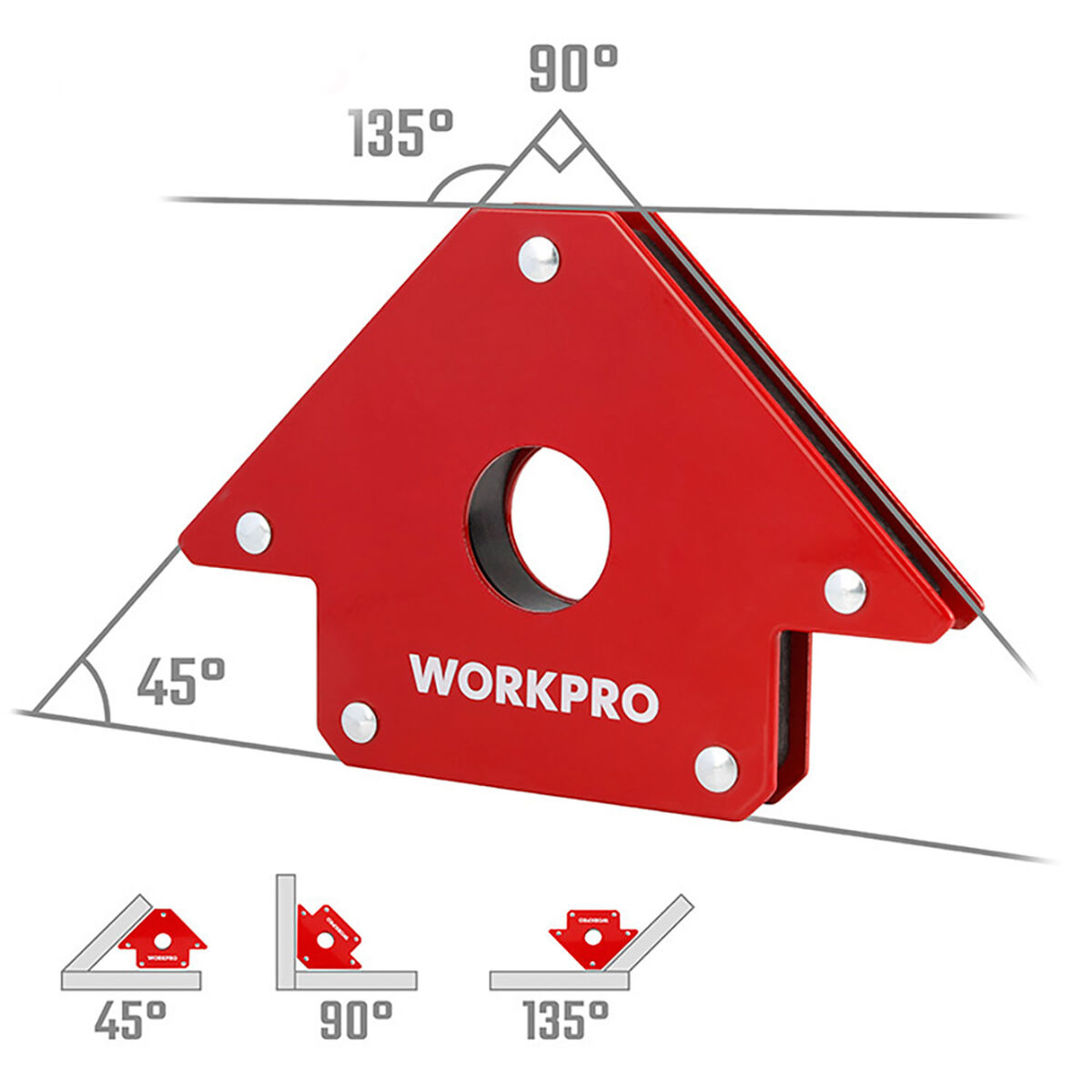 Magnetisk svetsvinkel Workpro 4" 10 cm - 3