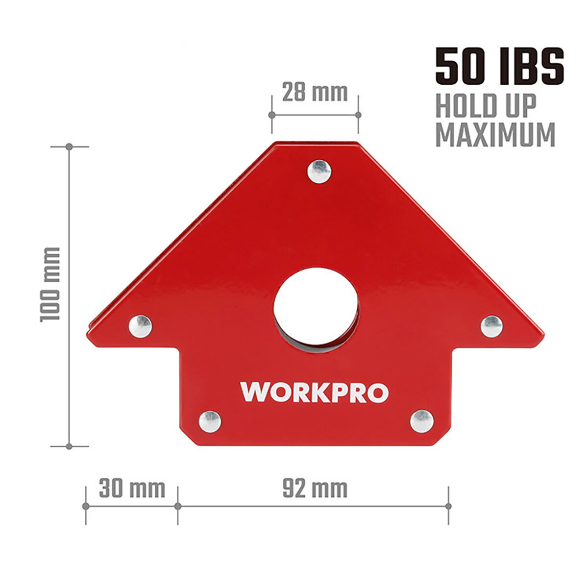 Magnetisk svetsvinkel Workpro 4" 10 cm - 6