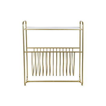 Tidningsställ DKD Home Decor Speglar Gyllene Metall (76 x 35 x 83 cm)