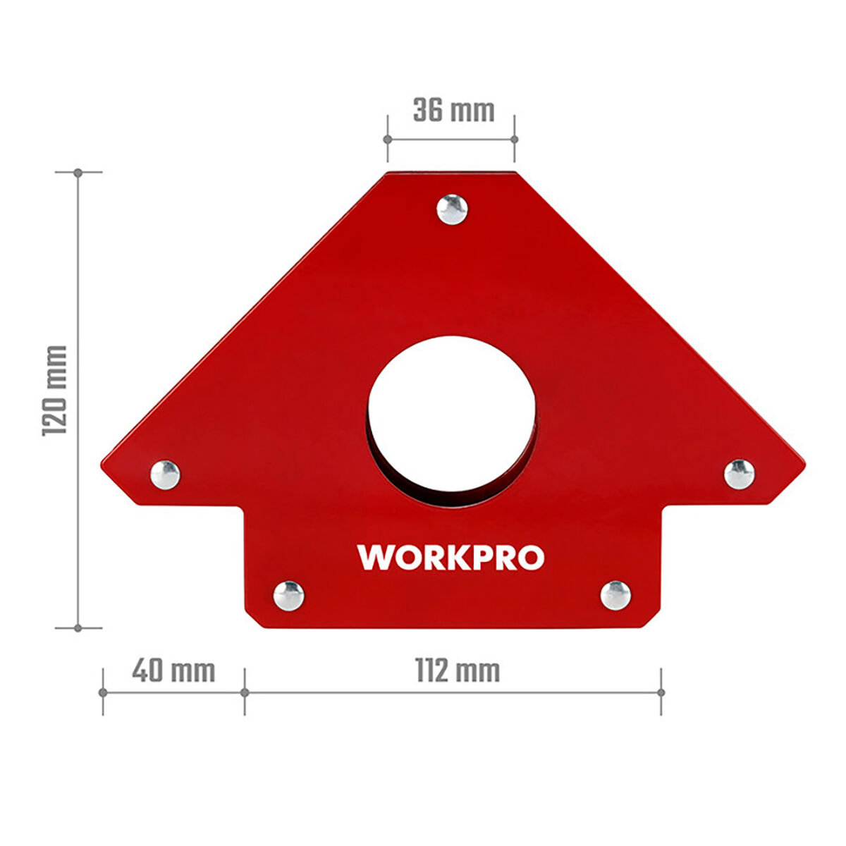 Magnetisk svetsvinkel Workpro 5" 12,5 cm - 3