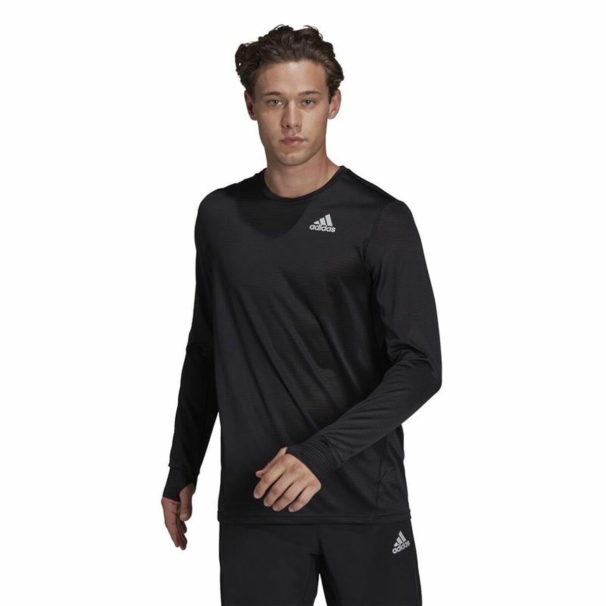 T-shirt med lång ärm Herr Adidas Own The Run Svart - 6