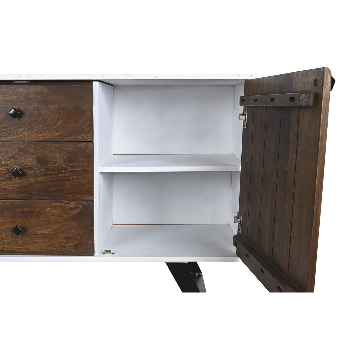 Skänk DKD Home Decor Vit Mörkbrun Mangoträ 150 x 40 x 80 cm - 8