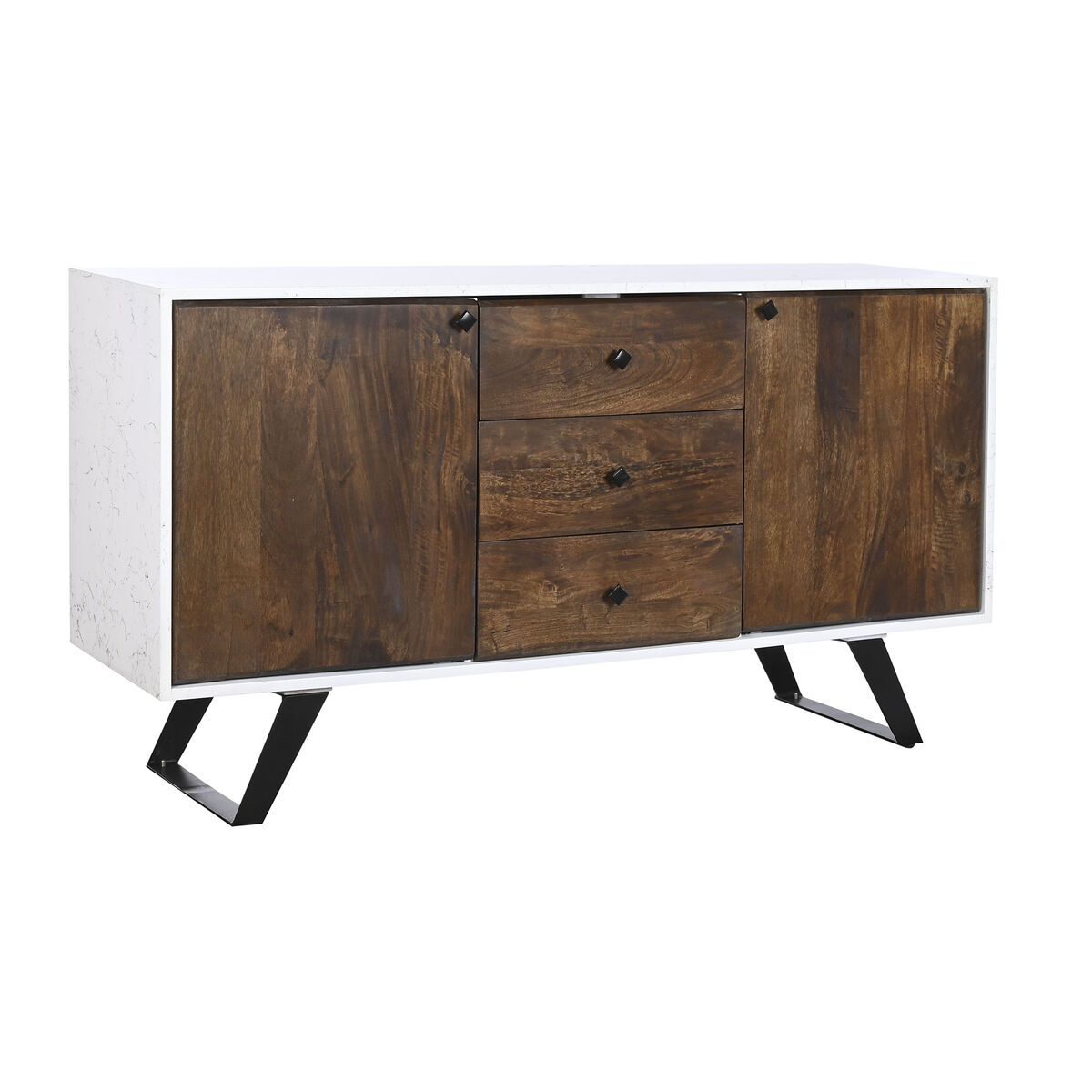 Skänk DKD Home Decor Vit Mörkbrun Mangoträ 150 x 40 x 80 cm - 11