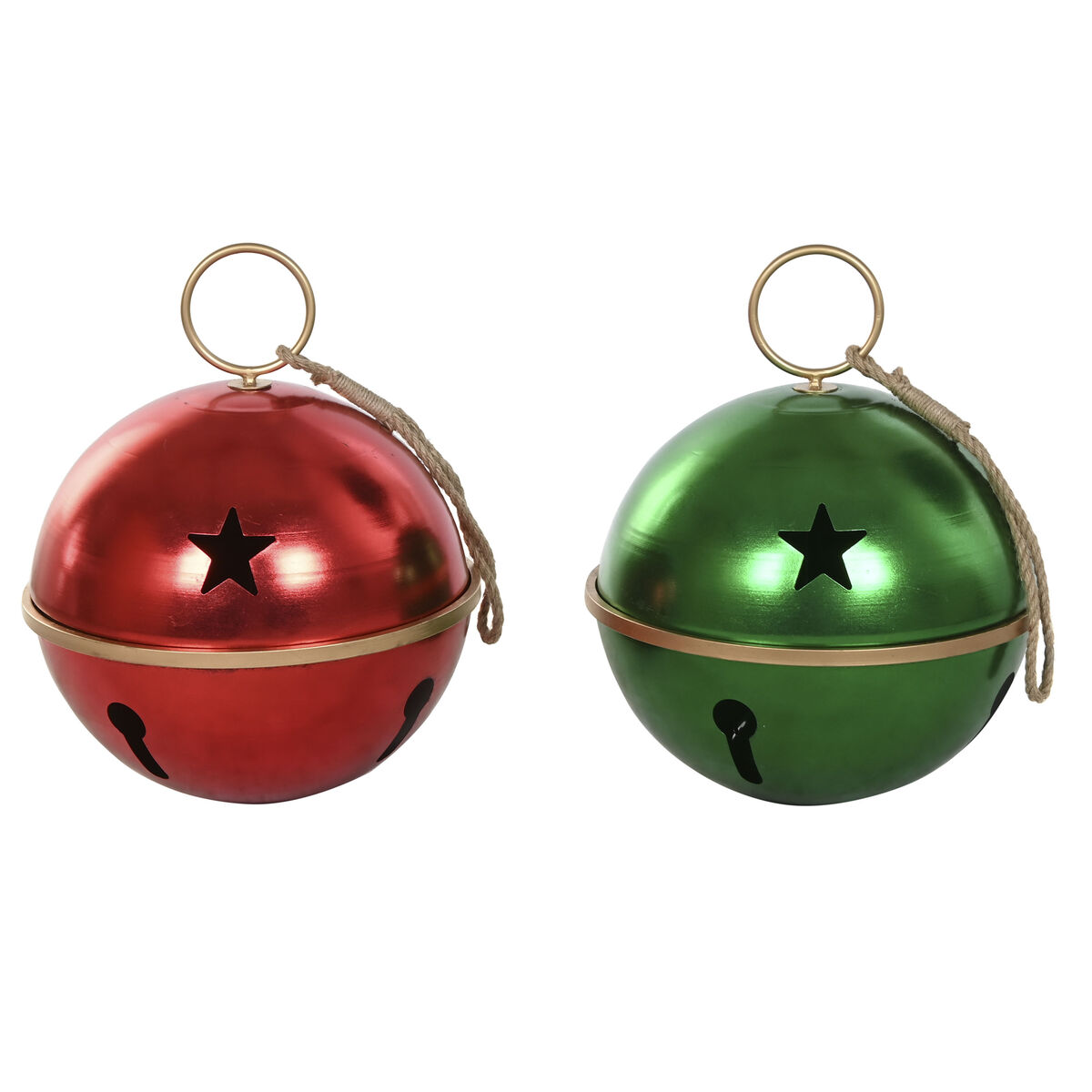Julgranskula Home ESPRIT Röd Grön Gyllene Metall (2 antal)