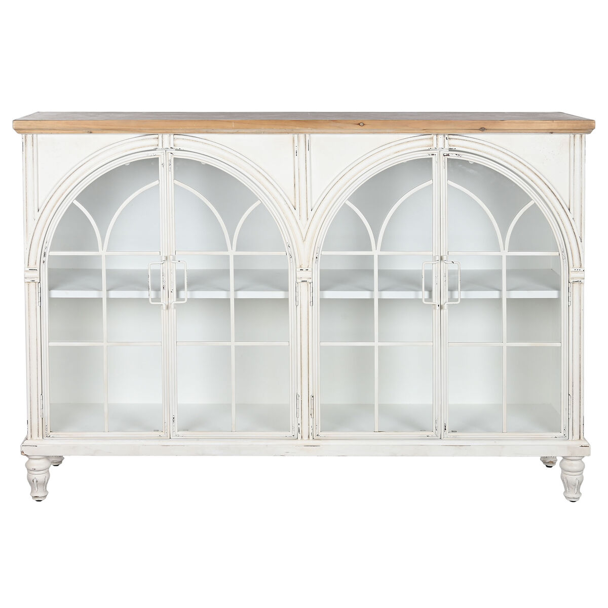 Skänk DKD Home Decor Vit Naturell Glas Gran 150 x 36 x 104 cm - 2
