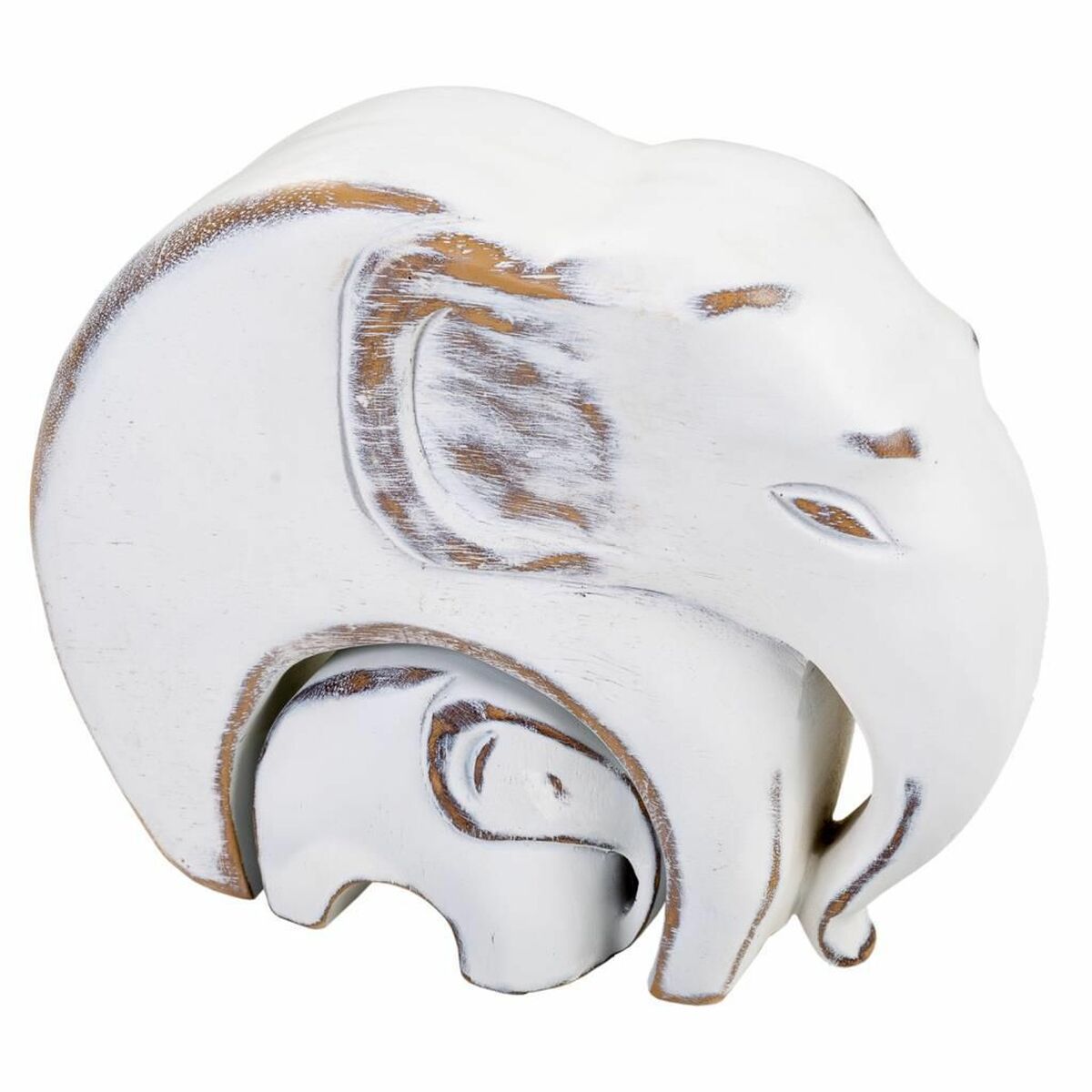Prydnadsfigur Alexandra House Living Vit Elefant 8 x 21 x 25 cm