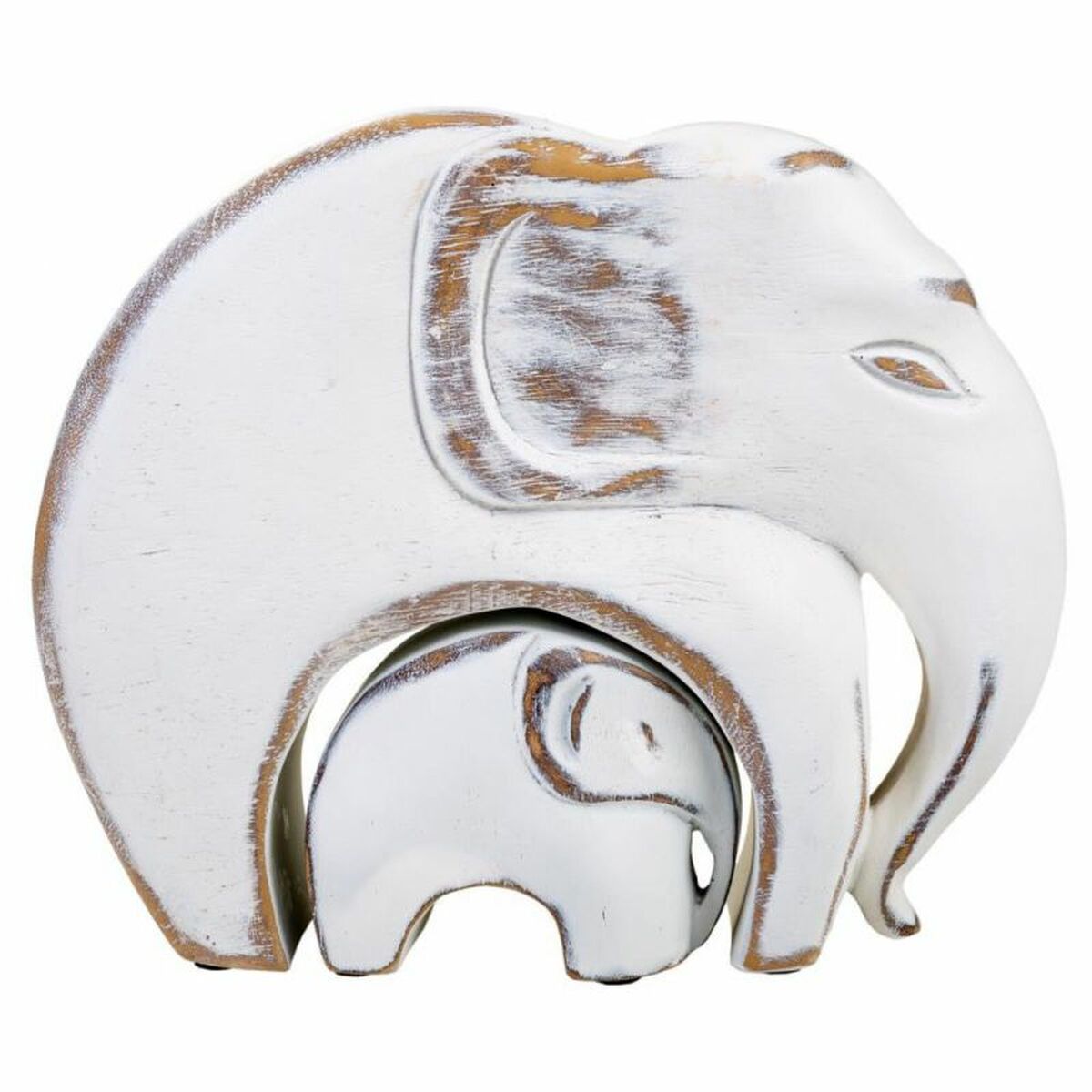 Prydnadsfigur Alexandra House Living Vit Elefant 8 x 21 x 25 cm - 3