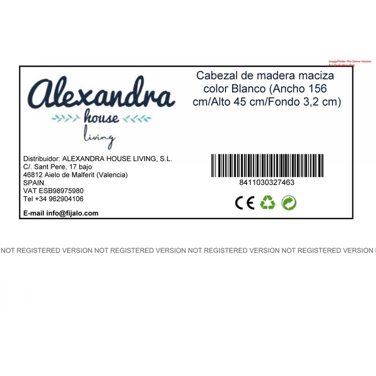 Sänggavel Alexandra House Living Vit 45 x 156 x 3 cm - 4