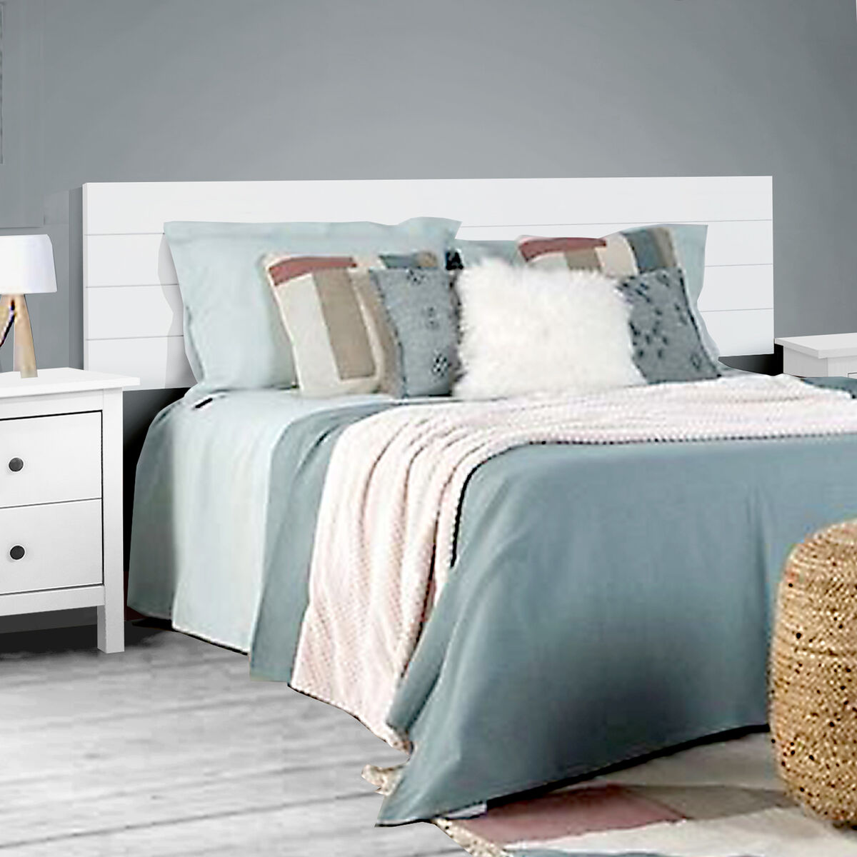 Sänggavel Alexandra House Living Vit 45 x 156 x 3 cm - 2