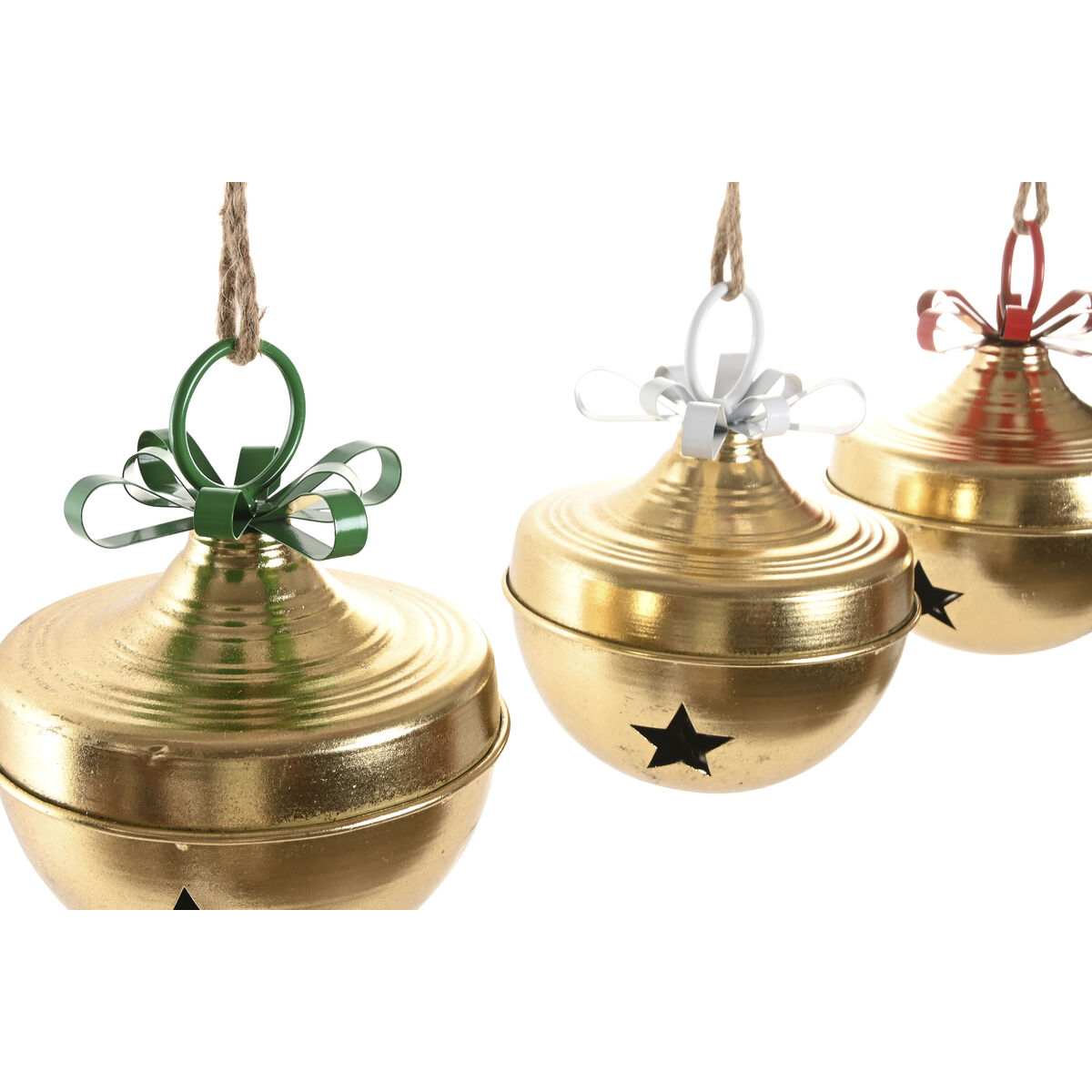 Julgranskula Home ESPRIT Vit Röd Grön Gyllene Metall (3 antal) - 2