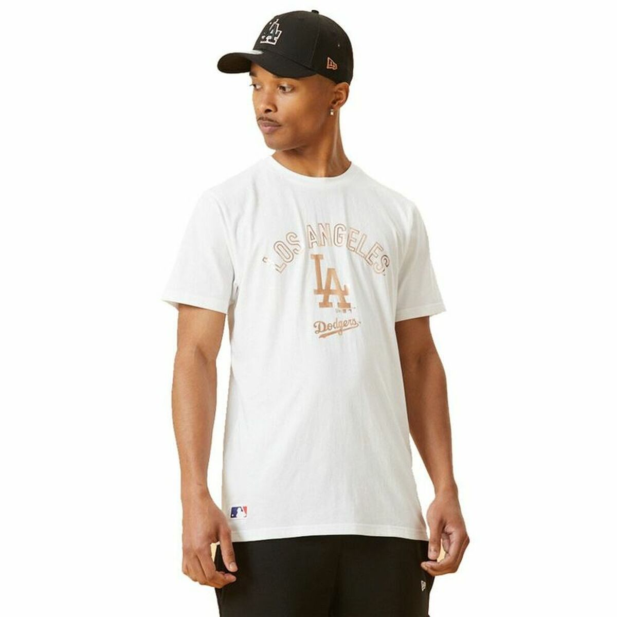T-shirt med kortärm Herr New Era MLB Metallic Grapich Print Dodger Vit - 9