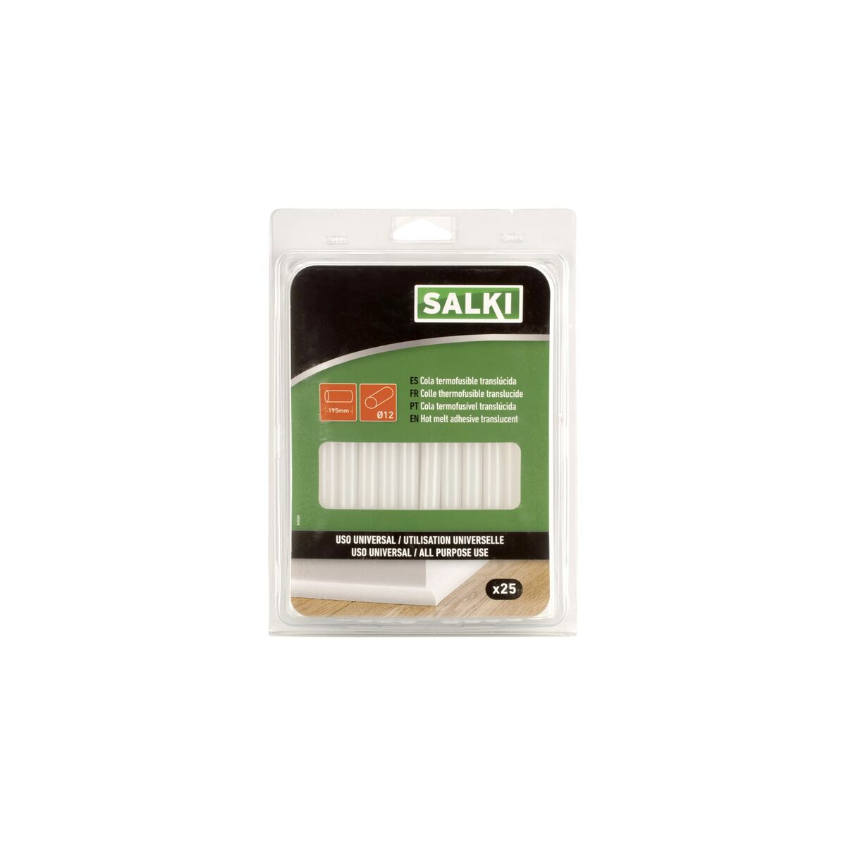 Smältlimstift Salki 430307 Universal Ø 12 x 195 mm 500 g Genomskinligt (25 antal) - 8