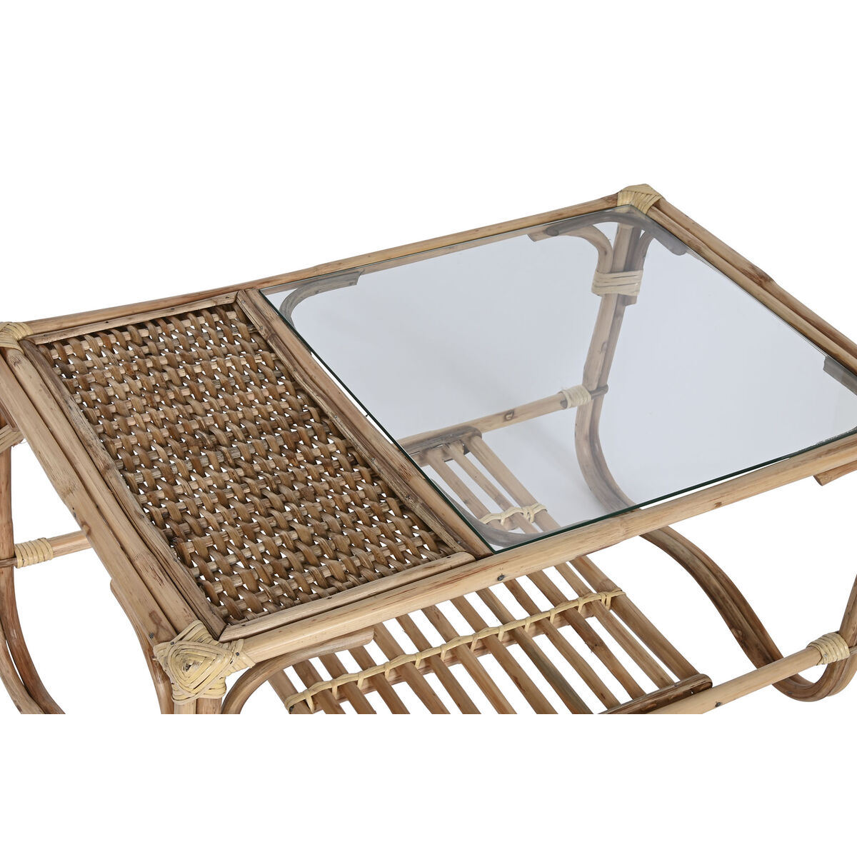 Soffbord Home ESPRIT Naturell Bambu Rattan 76 x 46 x 40 cm - 2