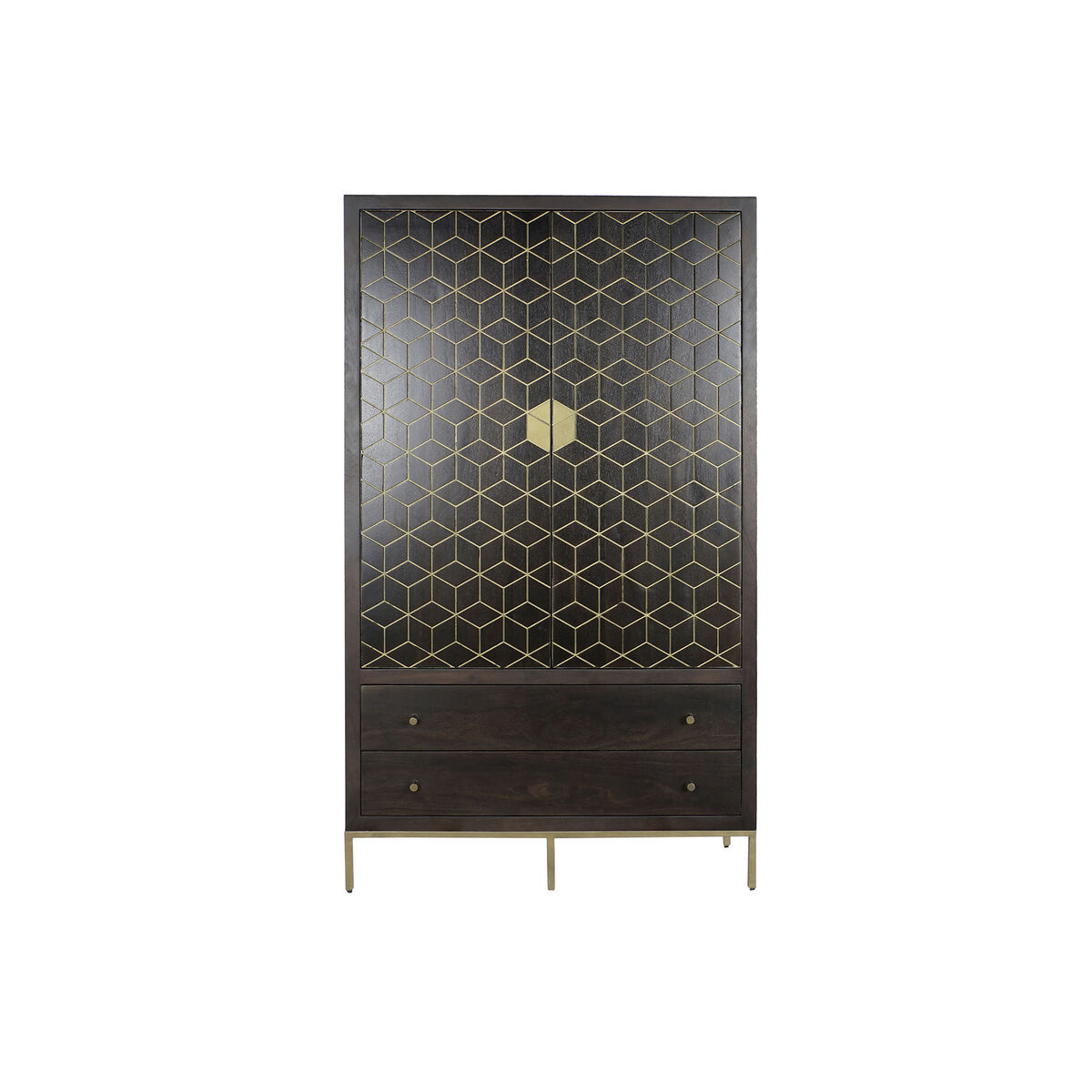 Skåp DKD Home Decor 100 x 40 x 175 cm Svart Metall Akaciaträ - 7