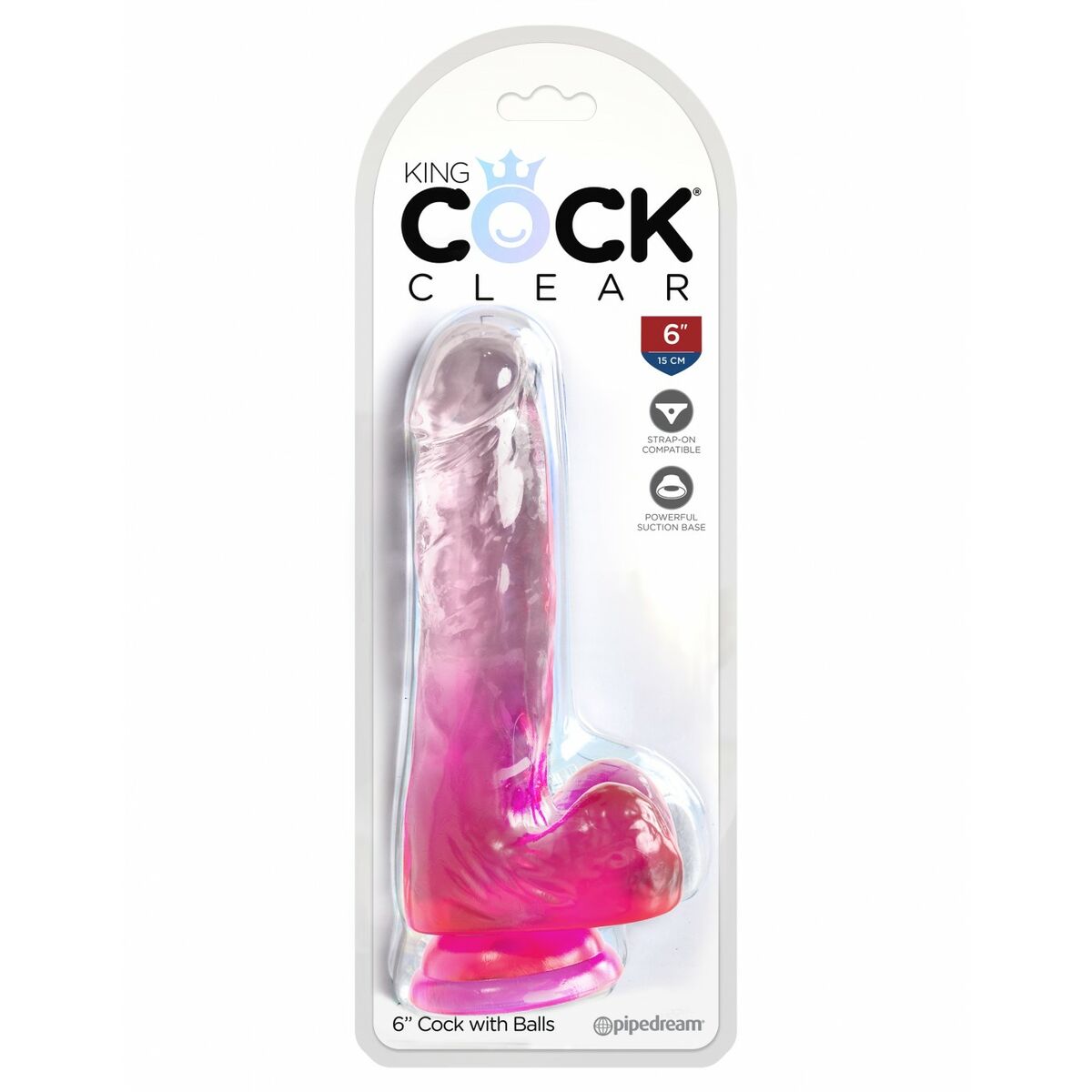 Dildo Pipedream King Cock Clear TPE Rosa - 2