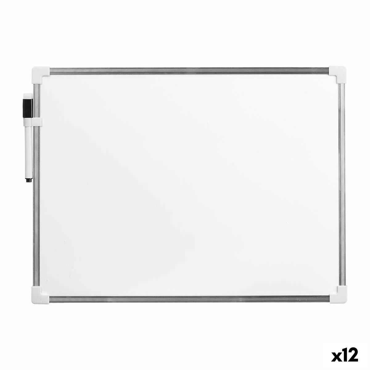 Magnettavla med märkpenna Vit Aluminium 30 x 40 cm (12 antal)