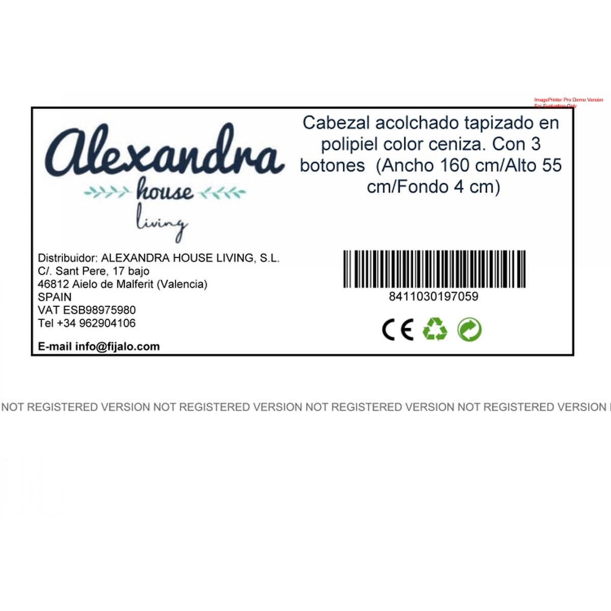 Sänggavel Alexandra House Living Aska 55 x 160 x 4 cm - 5