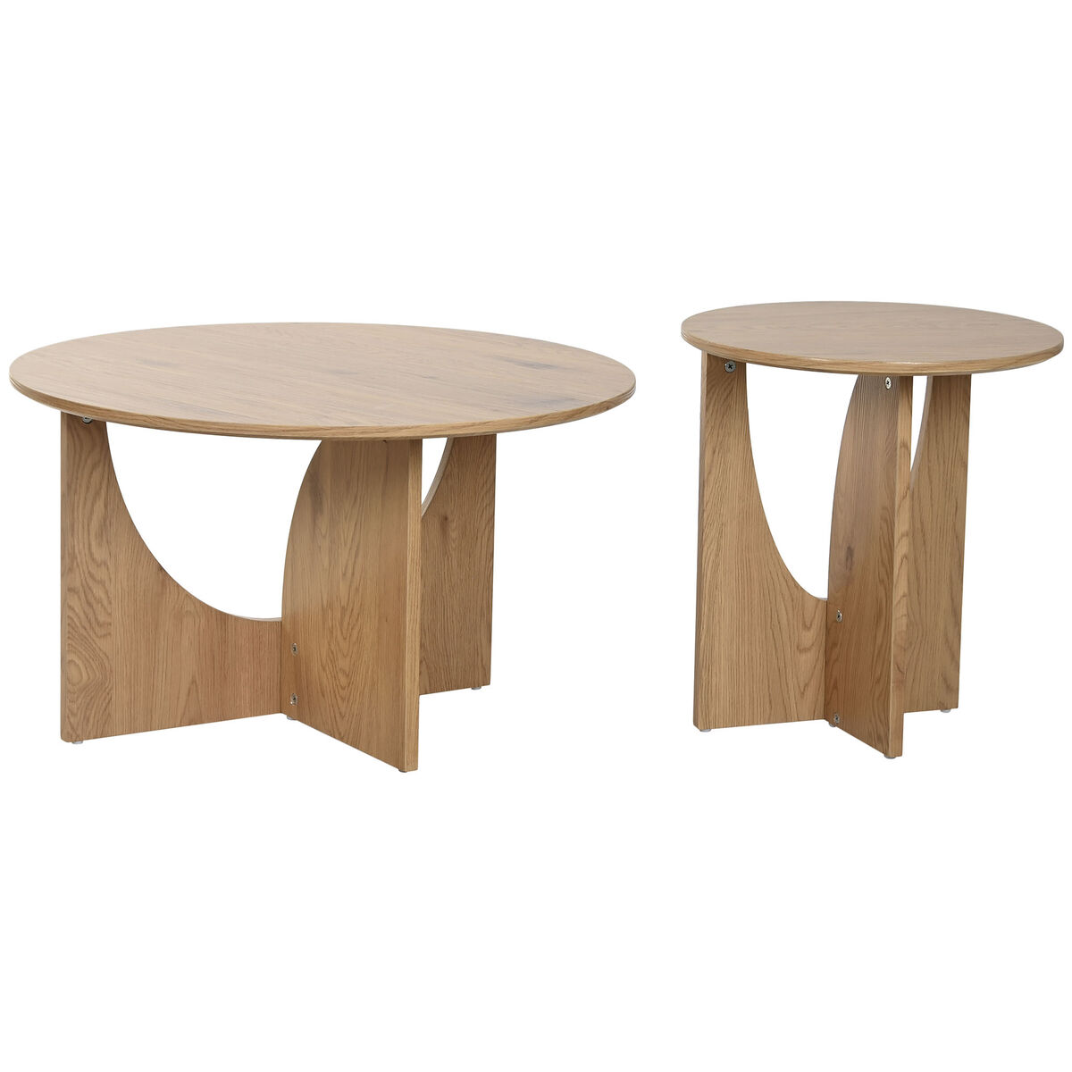 2-bordsset Home ESPRIT Naturell 75 x 75 x 45 cm - 2