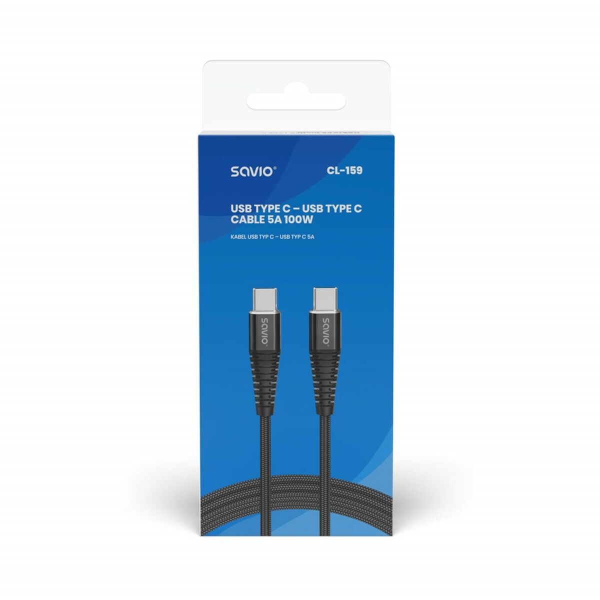 Kabel USB C Savio CL-159 Svart 1 m - 3