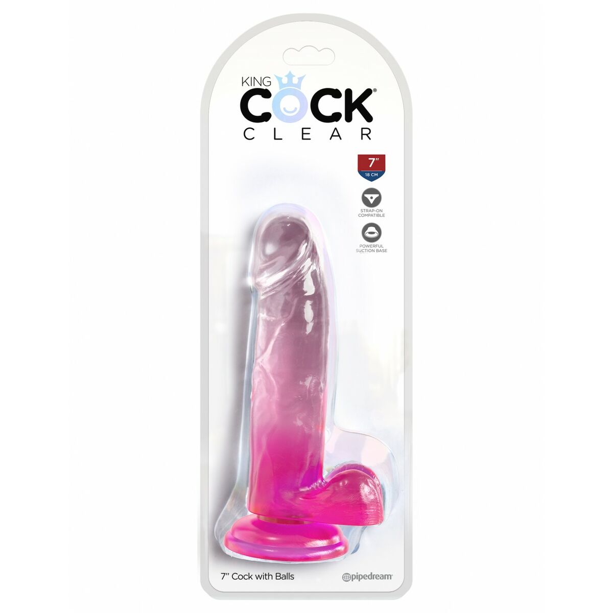 Dildo Pipedream King Cock Clear TPE Rosa - 2
