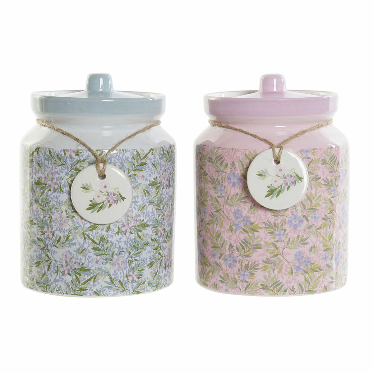 Burk DKD Home Decor Virágok 15,5 x 15,5 x 21 cm (2 antal) - 2