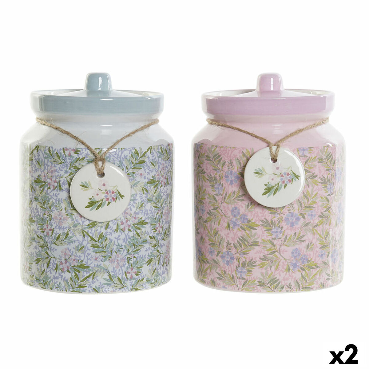 Burk DKD Home Decor Virágok 15,5 x 15,5 x 21 cm (2 antal) - 12