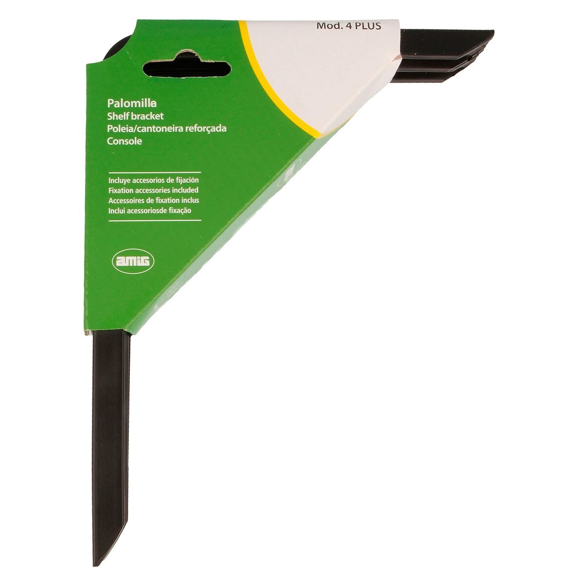 Vägghållare AMIG 4plus-21110 Hyllor Svart Aluminium (25 x 15 cm) - 4
