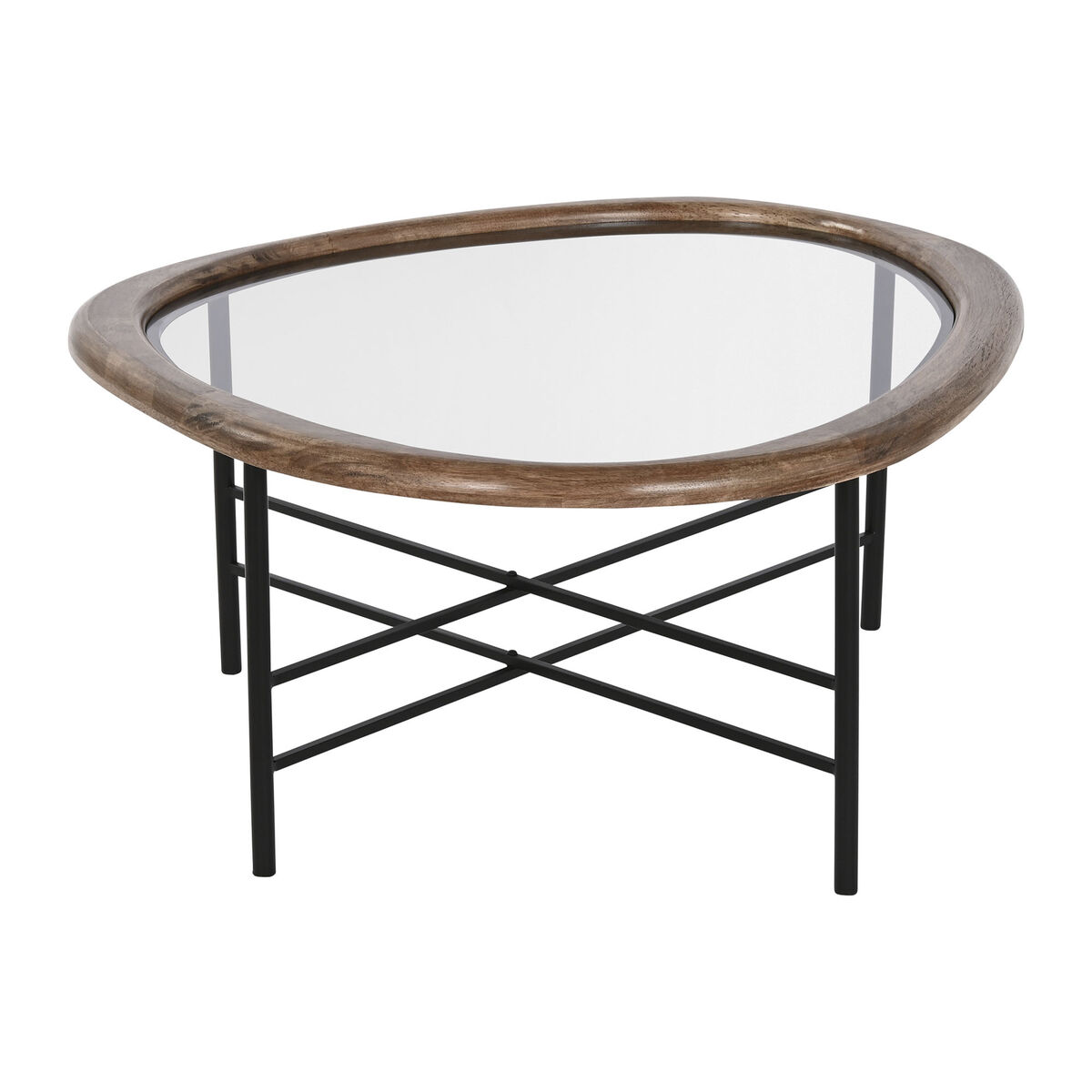 Soffbord Home ESPRIT Brun Svart Naturell Glas Granträ 76 x 81 x 38 cm - 5