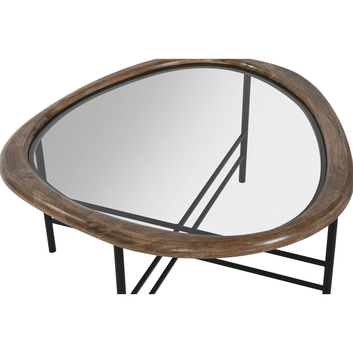 Soffbord Home ESPRIT Brun Svart Naturell Glas Granträ 76 x 81 x 38 cm - 2
