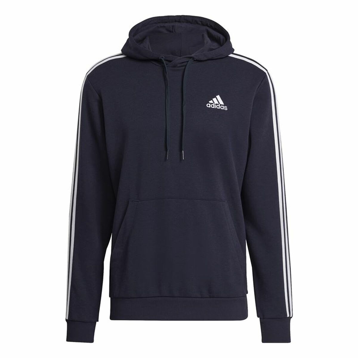Tröja med huva Herr Adidas Essentials 3 Stripes Marinblå - 5
