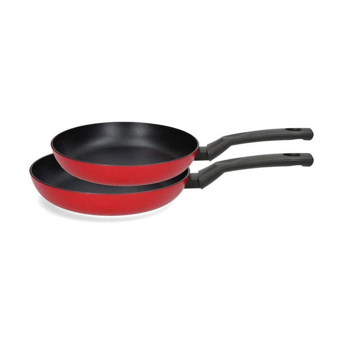 Set med stekpannor Fagor Svart Röd Aluminium
