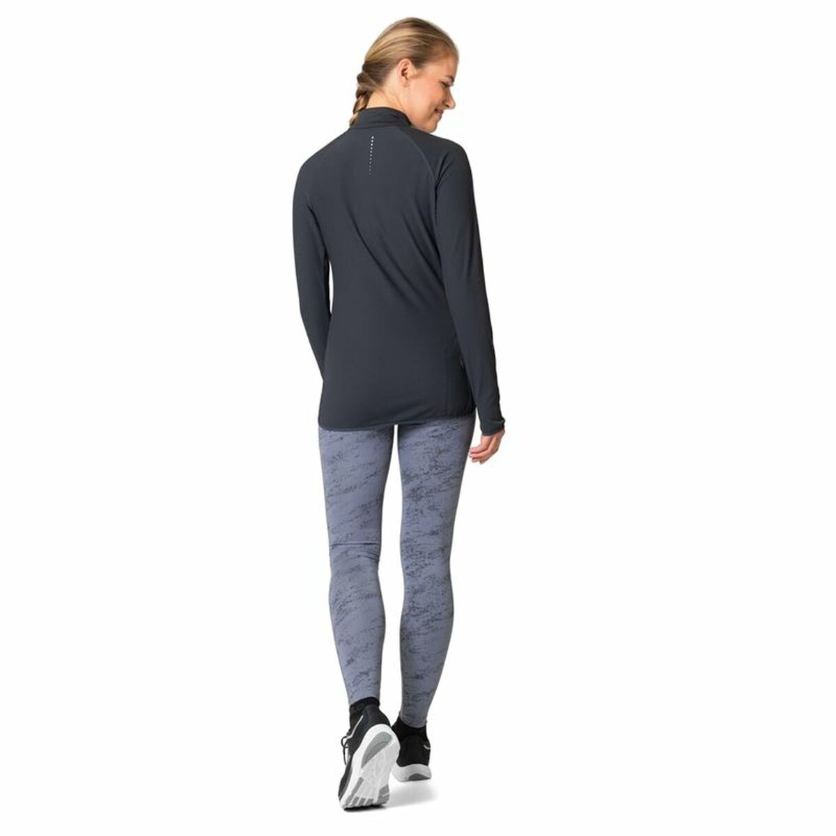 T-shirt med lång ärm Unisex Odlo 1/2 Zip Zeroweight Svart - 4