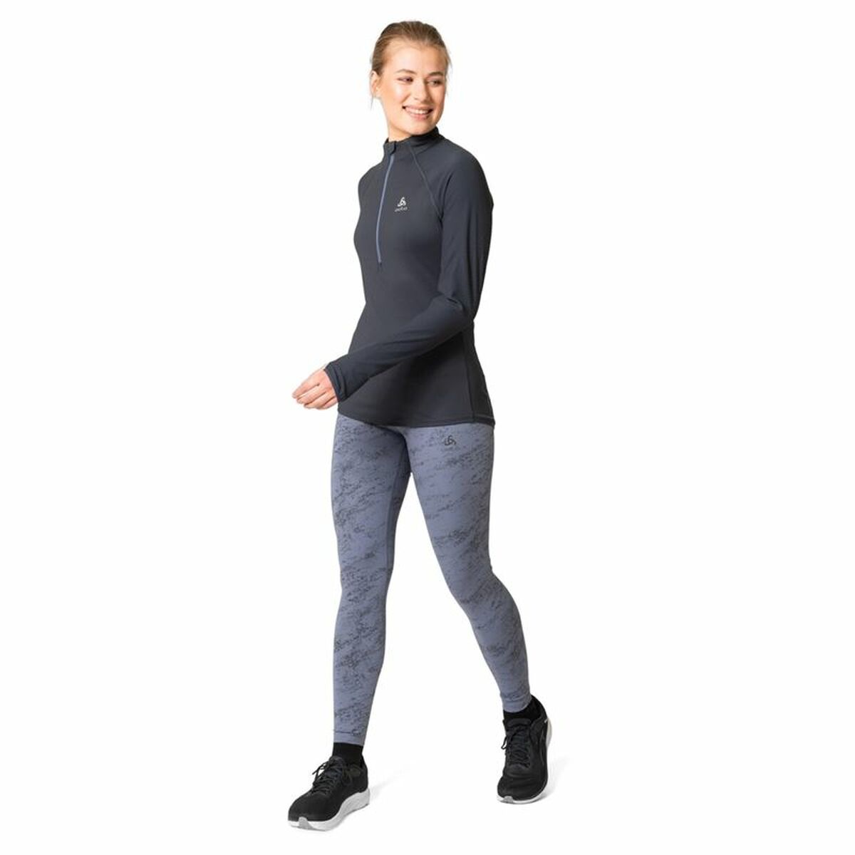 T-shirt med lång ärm Unisex Odlo 1/2 Zip Zeroweight Svart - 5
