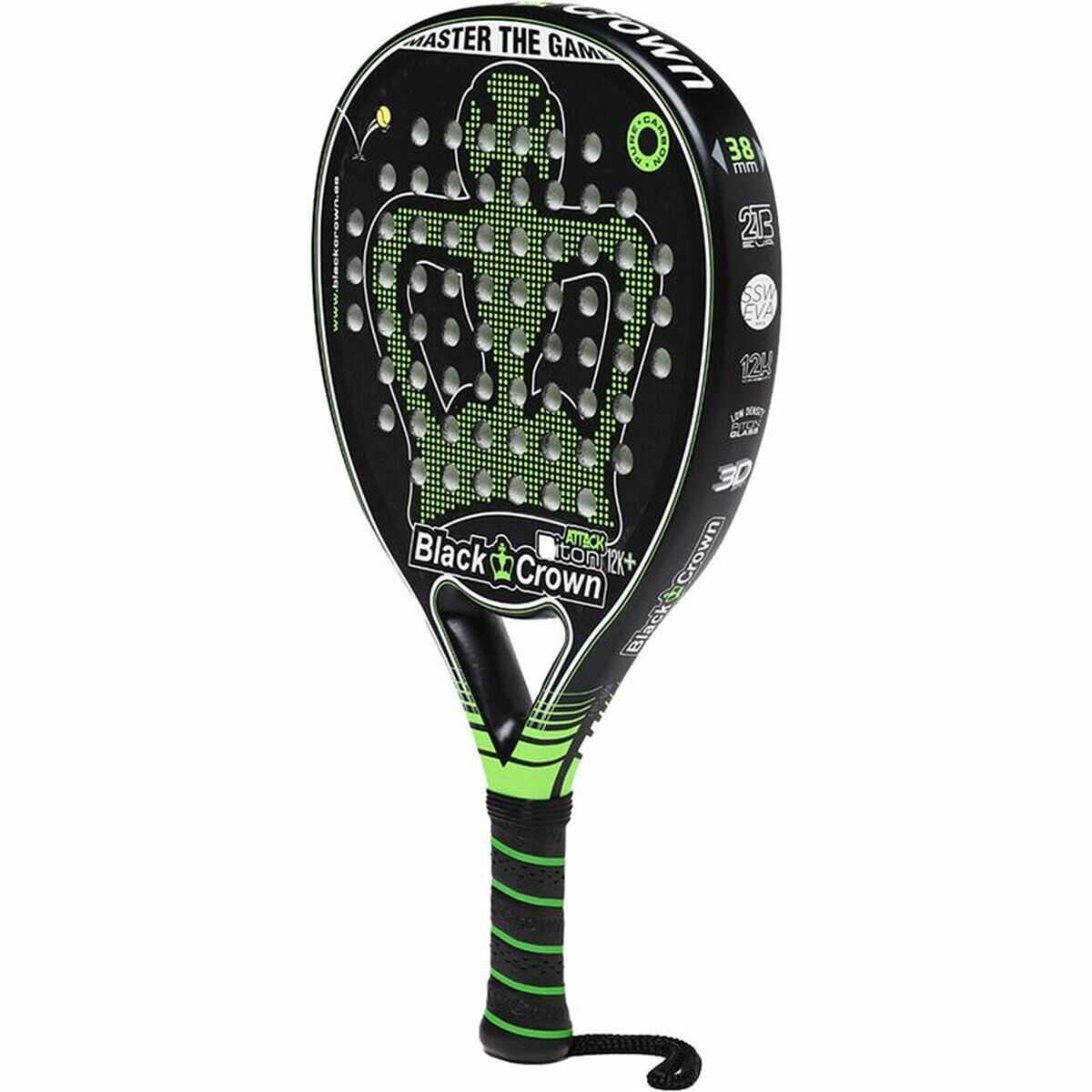 Padelracket Black Crown Piton Attack 12K Svart - 2