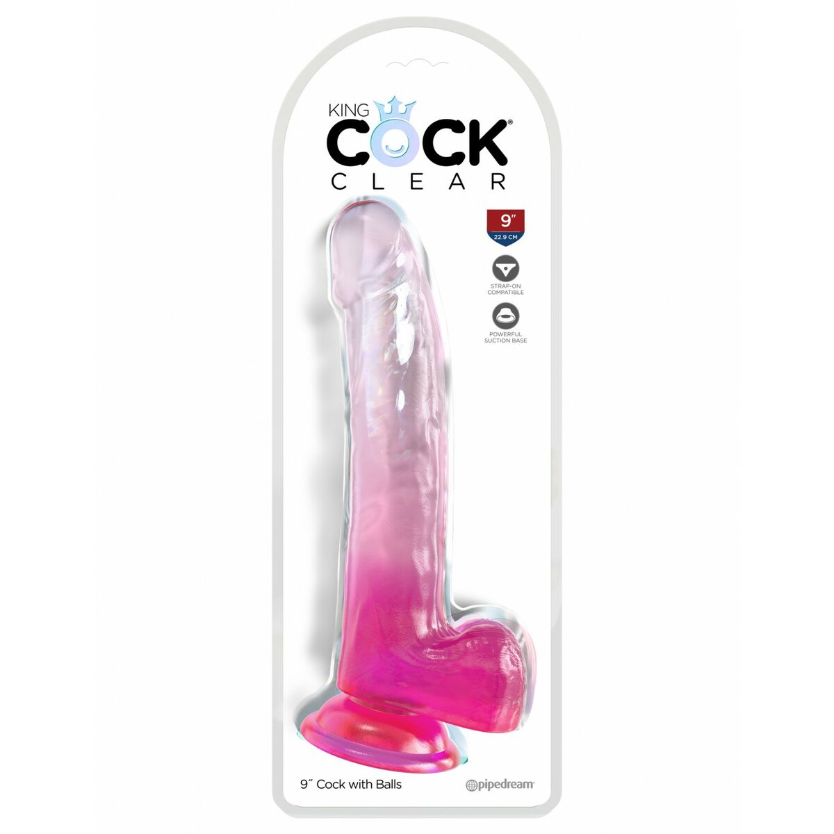 Realistisk dildo Pipedream King Cock Clear TPE Rosa - 2