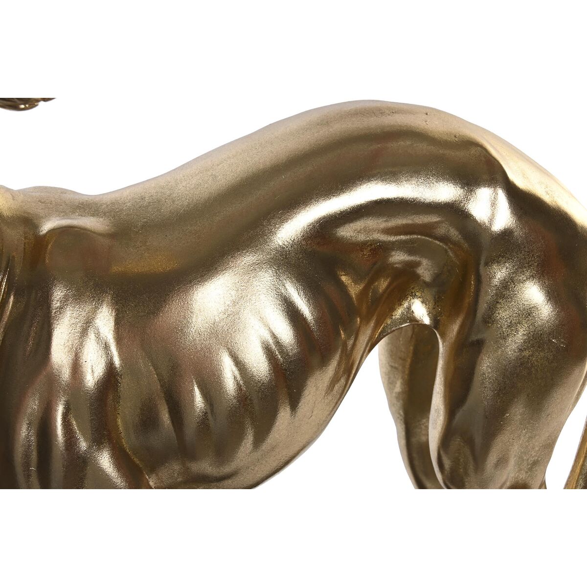 Prydnadsfigur DKD Home Decor 44,5 x 17 x 65,5 cm Svart Gyllene Hund - 3