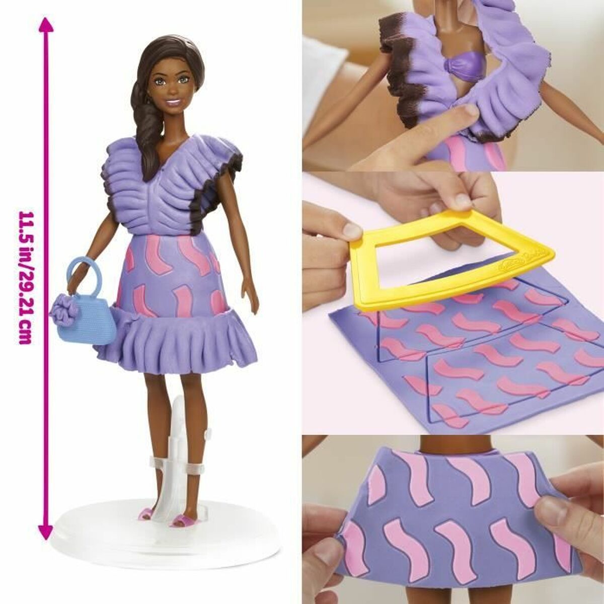 Modellera Spel Play-Doh Barbie Fashionista Ruffles Multicolour 730 g - 2