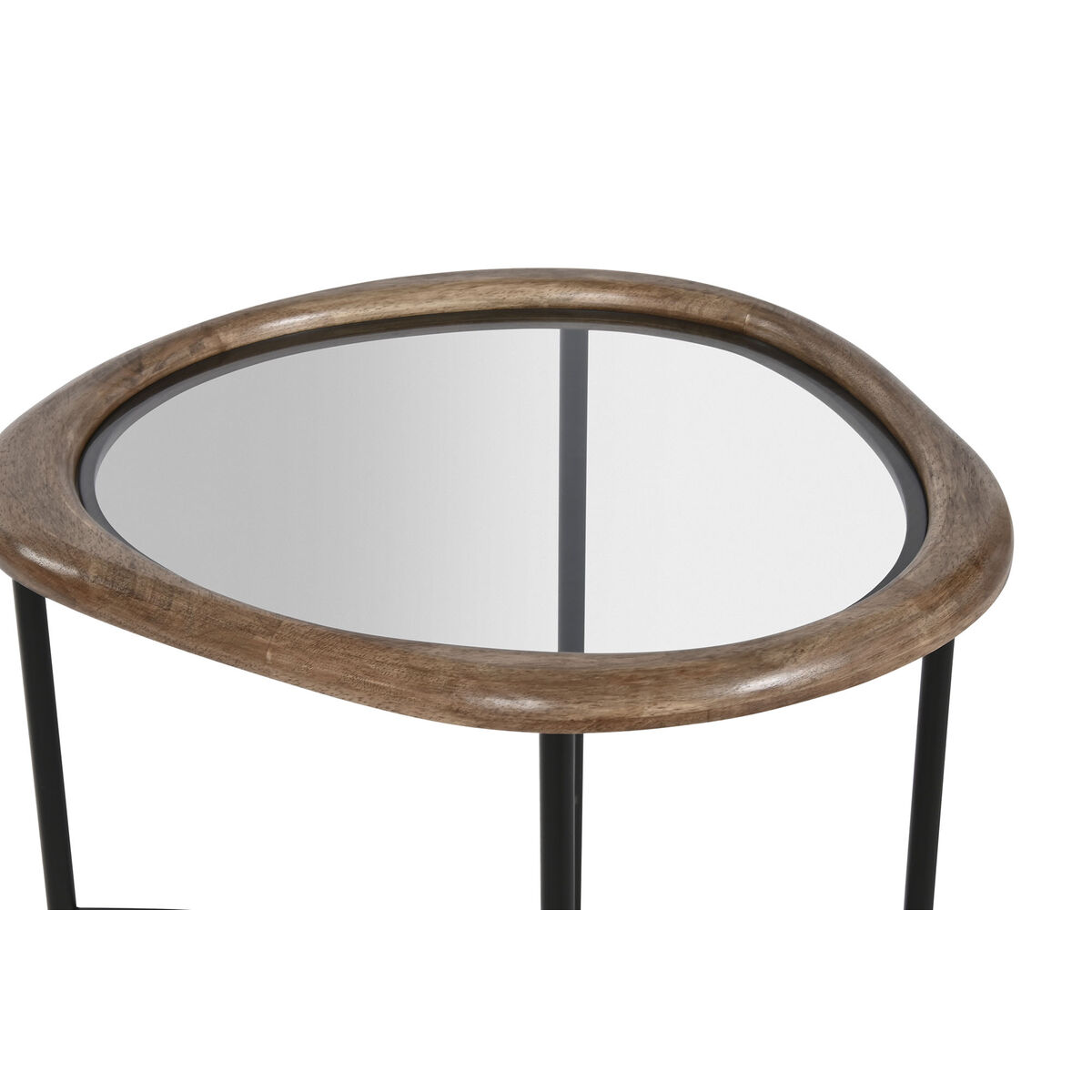 Soffbord Home ESPRIT Brun Svart Naturell Glas Granträ 61 x 50 x 53 cm - 2