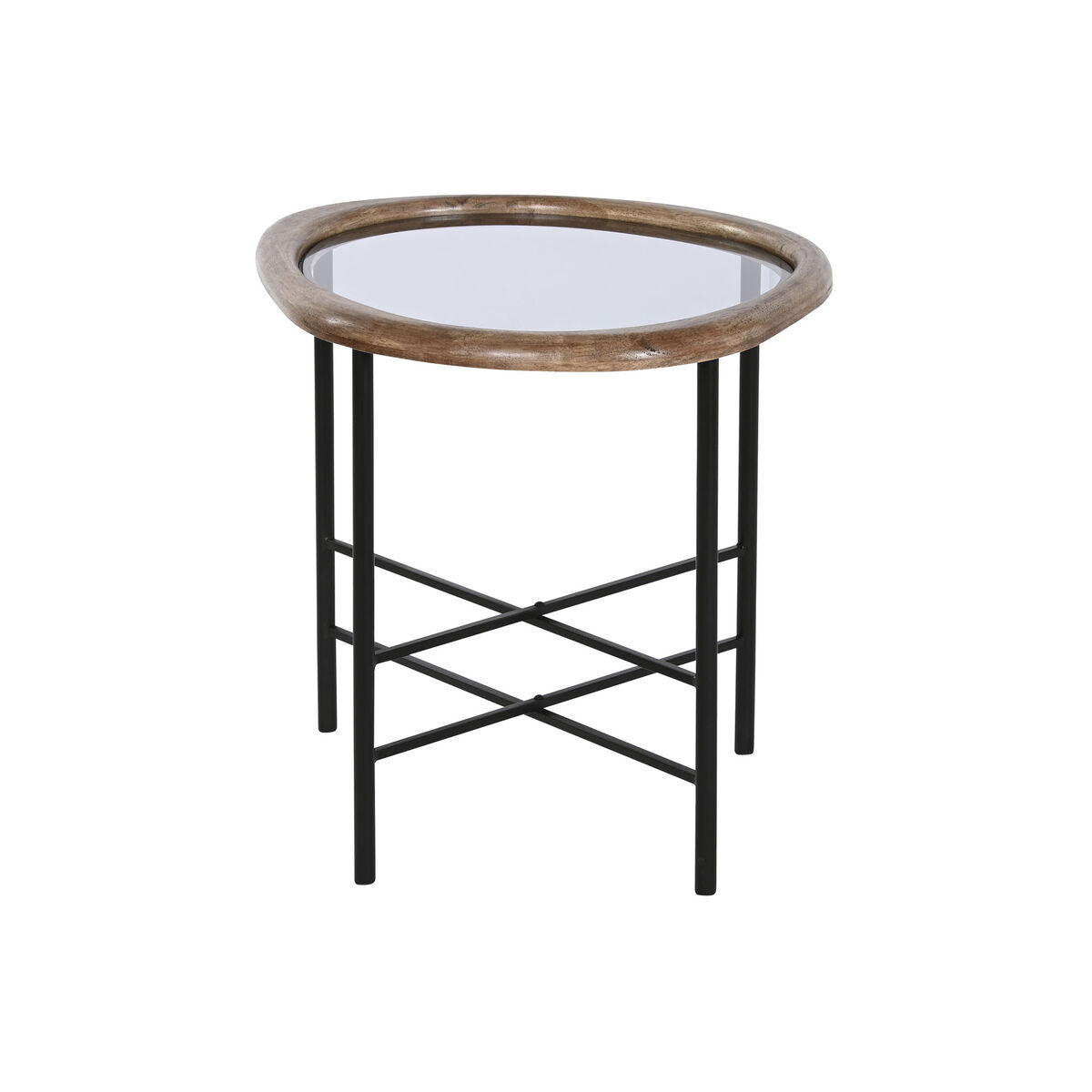 Soffbord Home ESPRIT Brun Svart Naturell Glas Granträ 61 x 50 x 53 cm