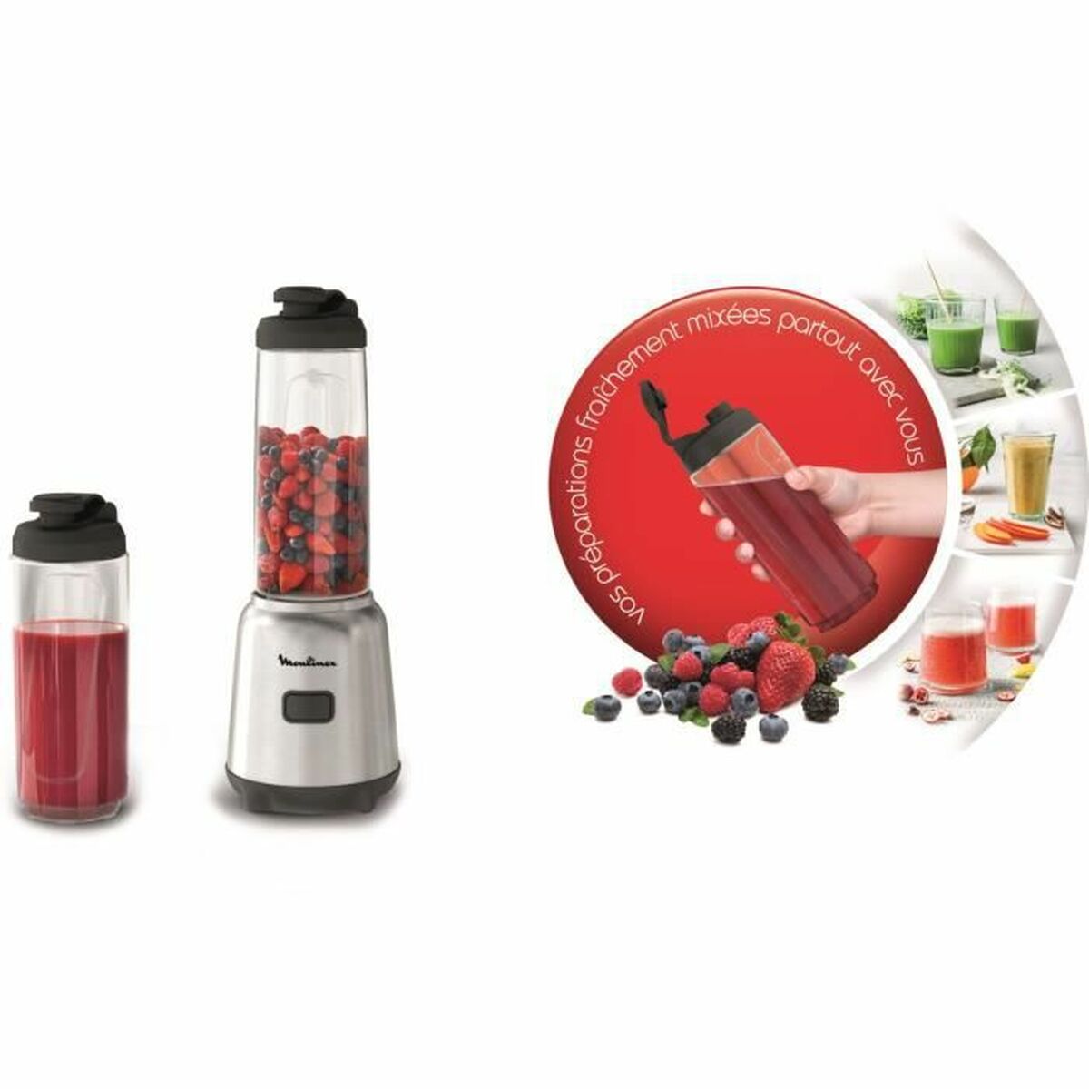 Glasmixer Moulinex LM15FD10 300 W 600 ml Stål 300 W (Renoverade A) - 2