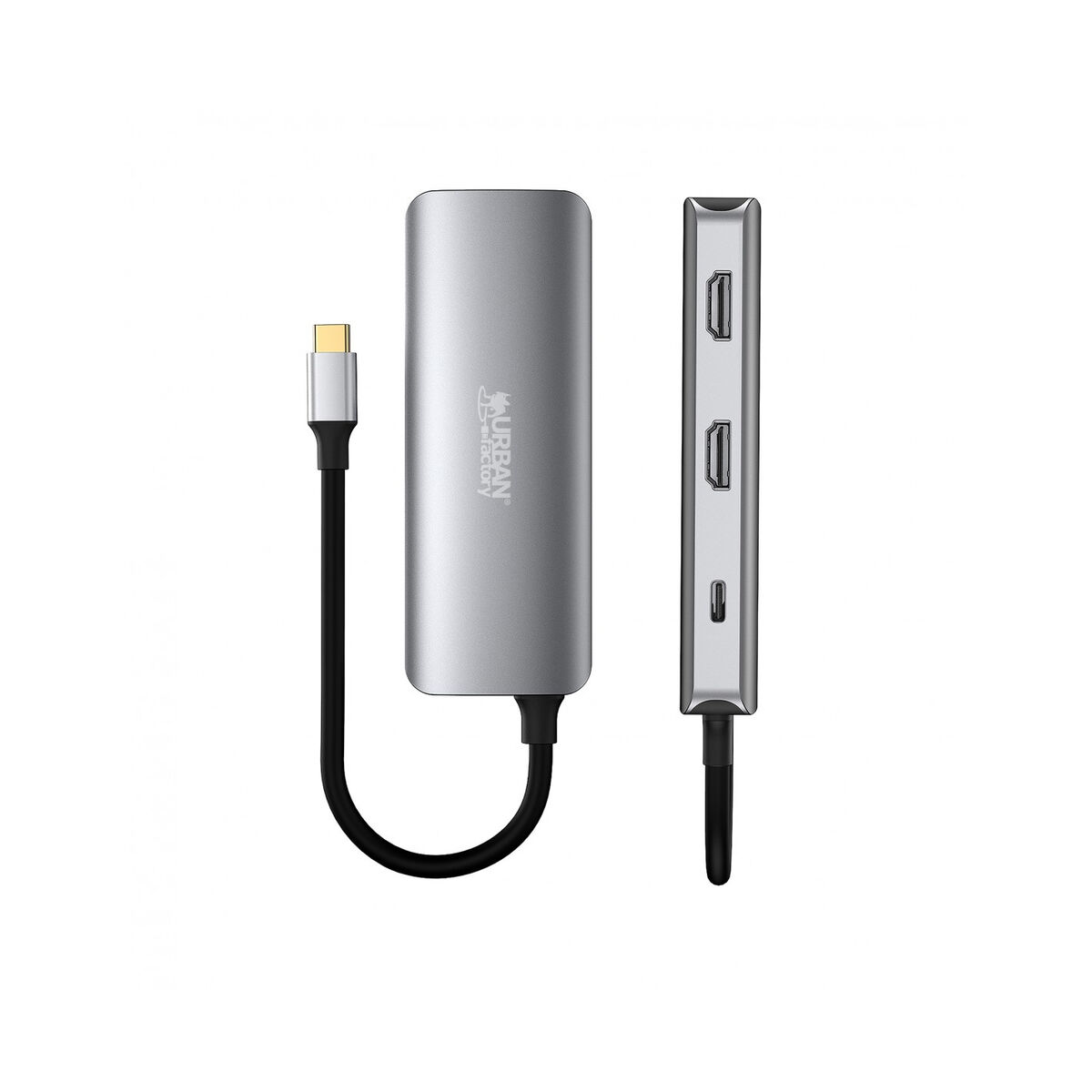 USB-HUB-C Urban Factory MHC55UF Grå - 5