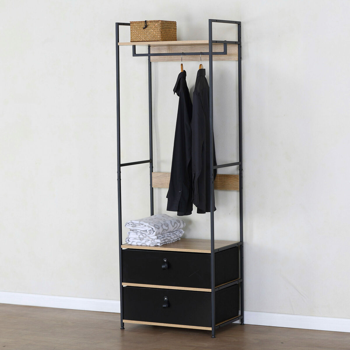 Skåp Max Home Tyg Stål Melamin spånskiva 60 x 175 x 40 cm - 2
