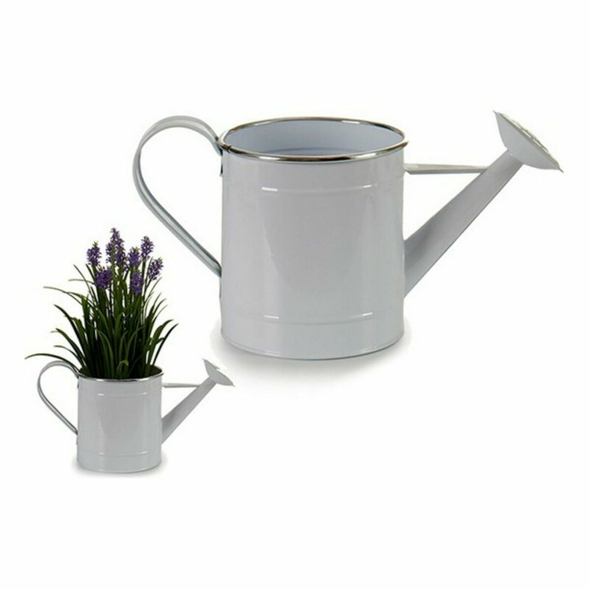 Dekorativ vattenkanna Ibergarden I60472-D Vit Silvrig 2 L 15,7 x 18 x 35,5 cm Metall (12 antal) - 2