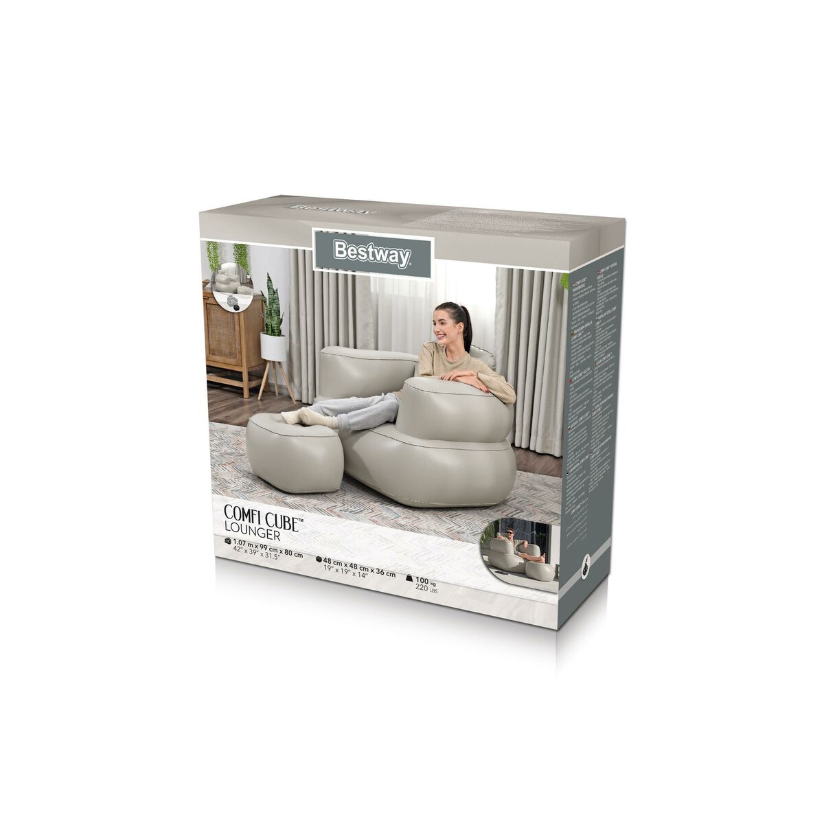 Uppblåsbar fåtölj Bestway Multicolour 107 x 80 x 99 cm - 5