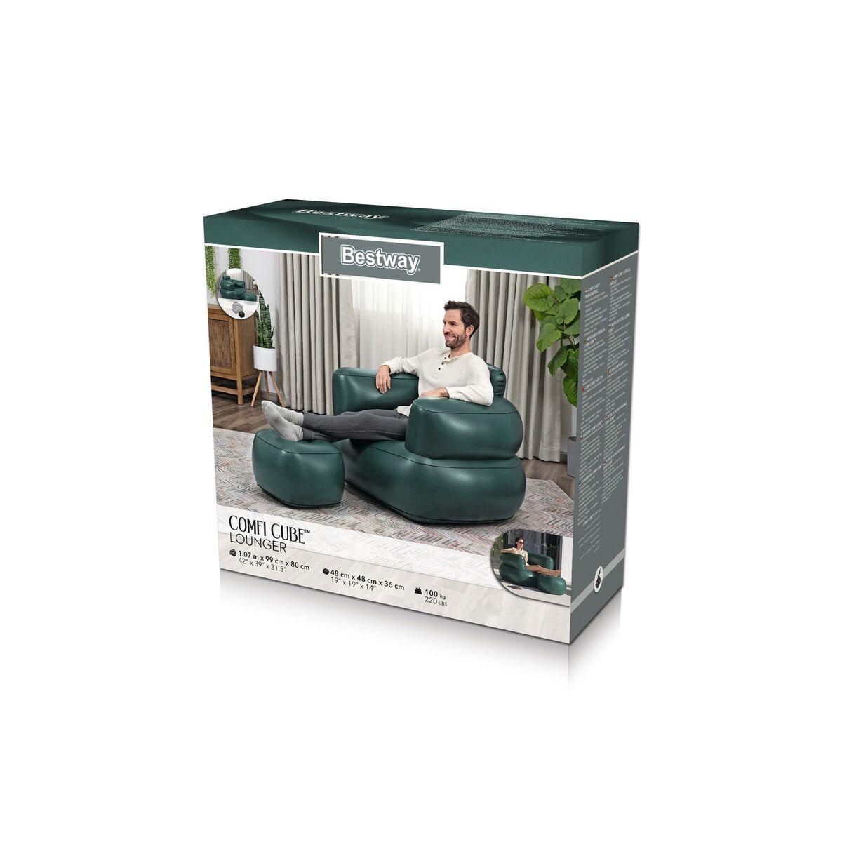 Uppblåsbar fåtölj Bestway Multicolour 107 x 80 x 99 cm - 4