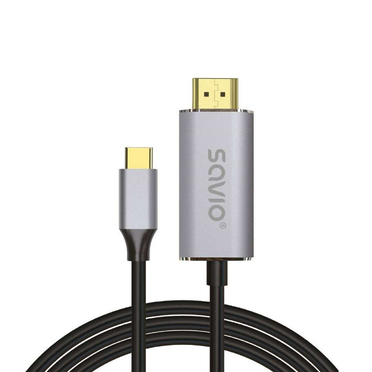 USB C till HDMI Adapter Savio CL-171 Silvrig 2 m - 2