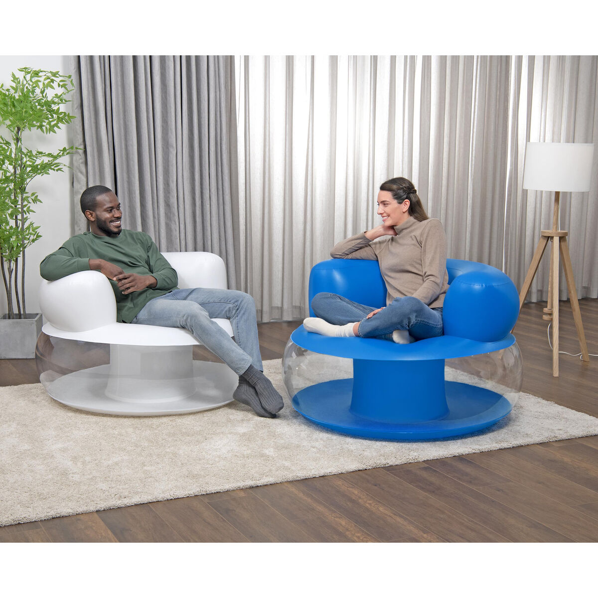 Uppblåsbar fåtölj Bestway Multicolour 112 x 70 x 112 cm - 6