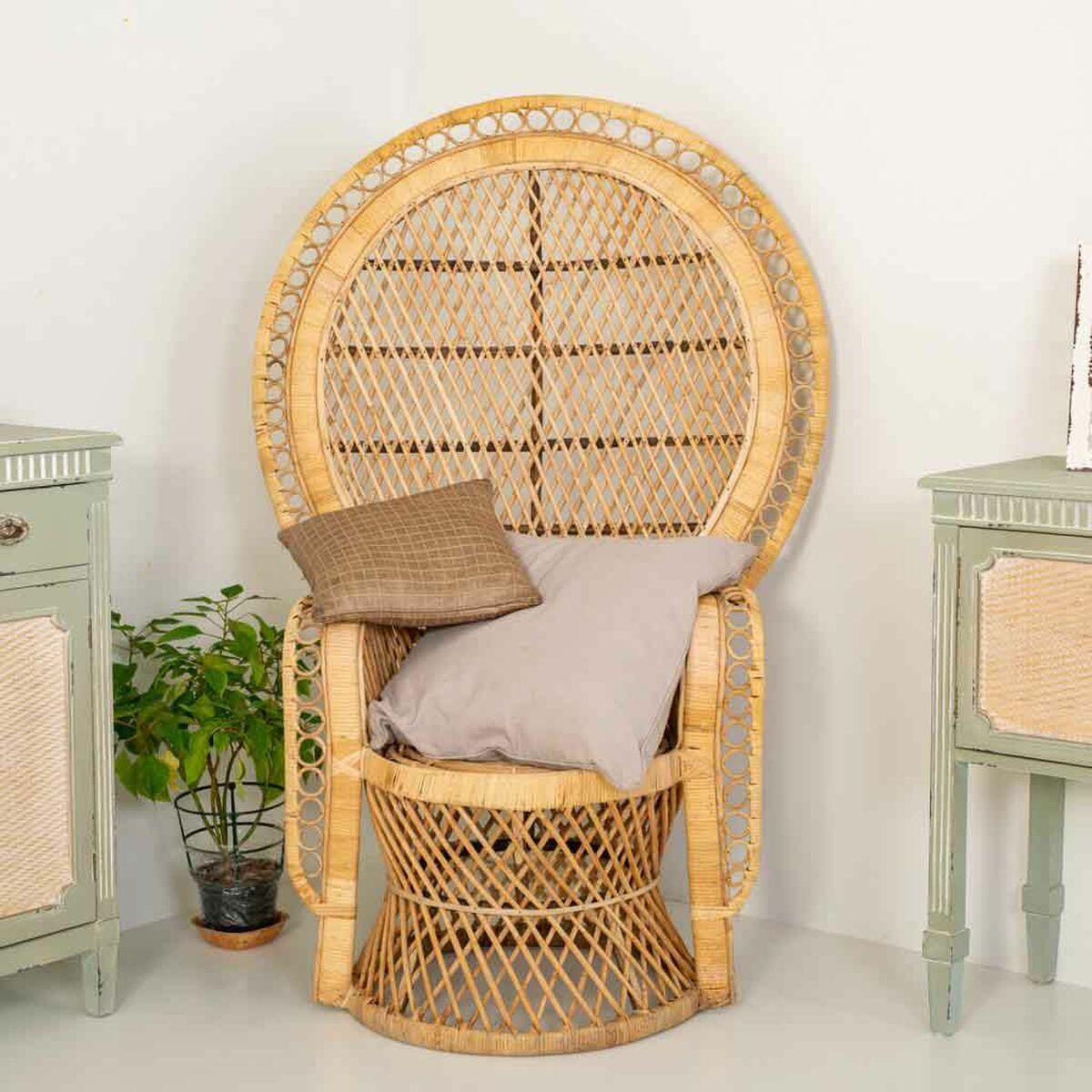 Fåtölj Alexandra House Living Naturell 49 x 140 x 96 cm - 2