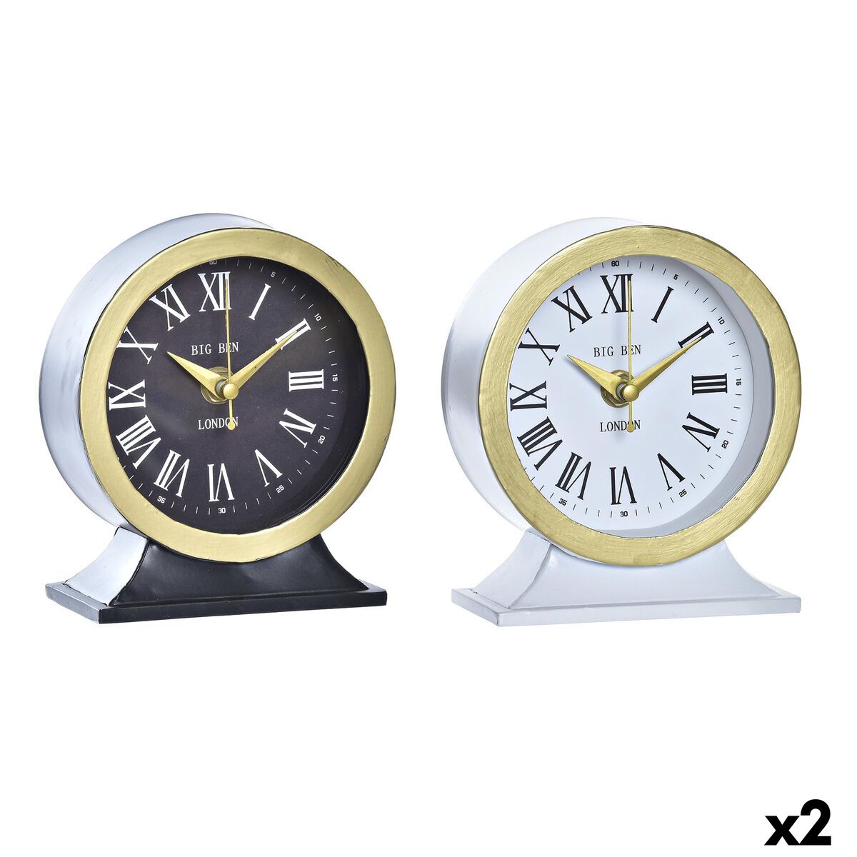 bordsklocka DKD Home Decor Vit Svart (2 antal) - 10
