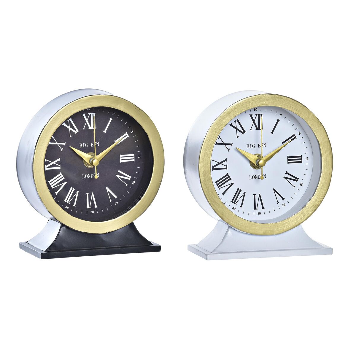 bordsklocka DKD Home Decor Vit Svart (2 antal) - 4